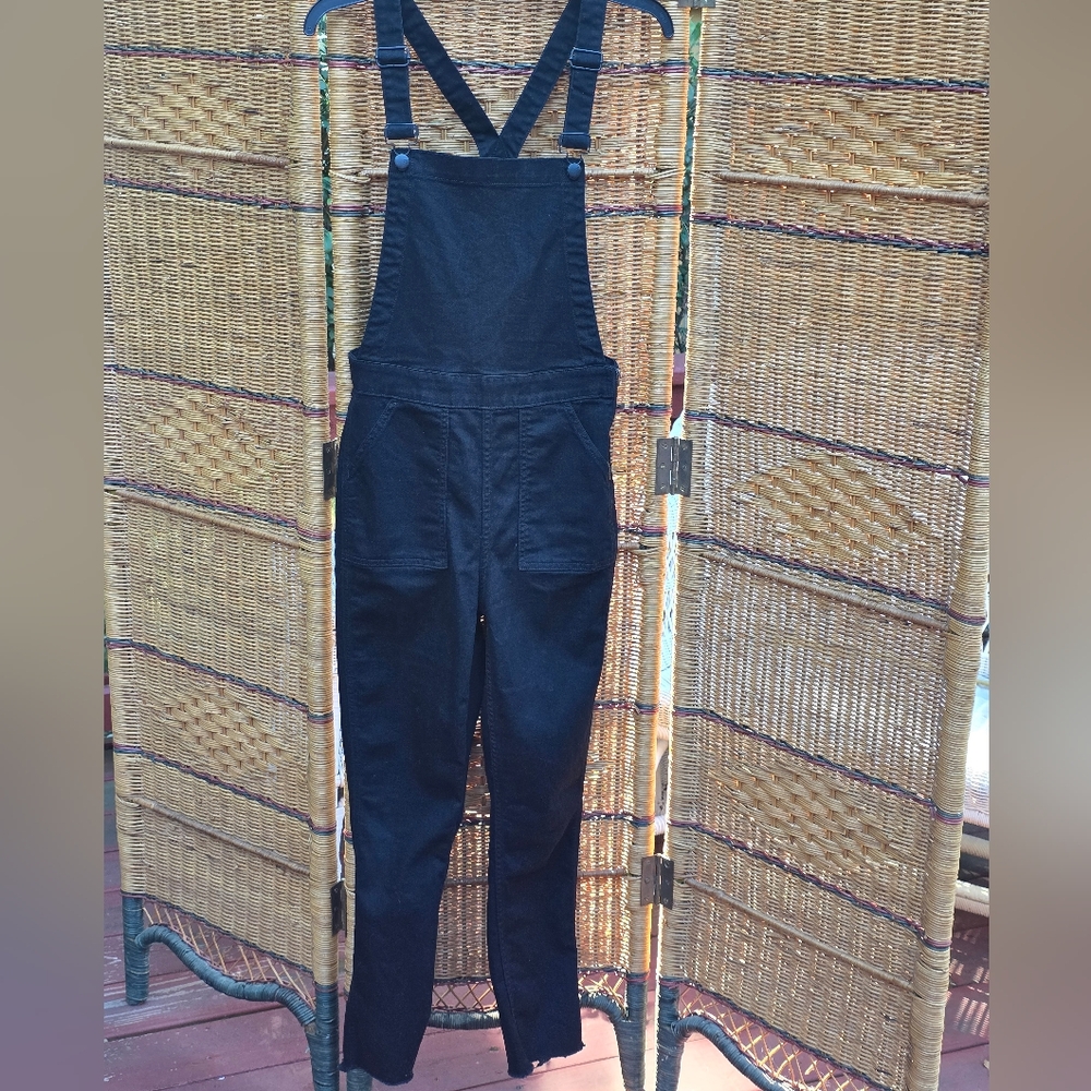 Madewell Black Overalls w/Raw Hem